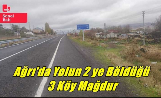 Ağrı'da Yolun 2 ye Böldüğü   3 Köy Mağdur