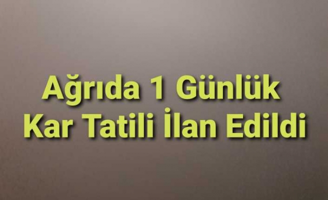 Ağrı da Okullara Kar Tatili İlan Edildi