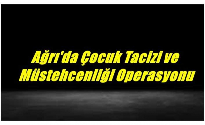 Ağrı'da Çocuk Tacizi ve  Müstehcenliği Operasyonu