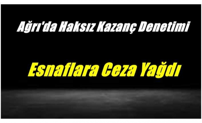 Ağrı'da Fahiş Fiyat Denetimi Yapıldı ''Esnafa Ceza Yağdı''