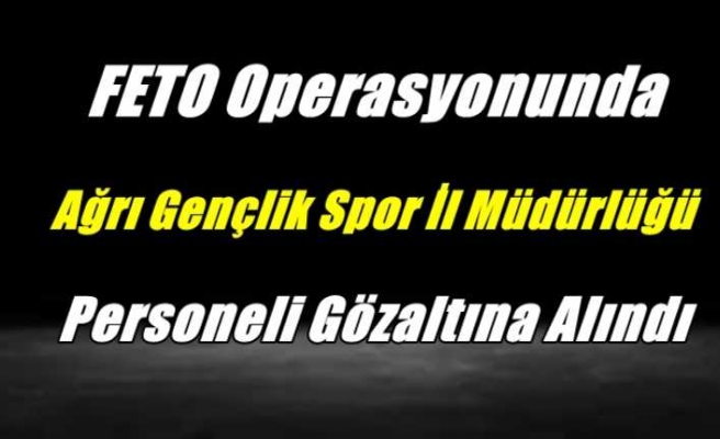 Feto Operasyonunda Ağrı Gençlik ve Spor Müdürlüğü Personeli Yakalandı