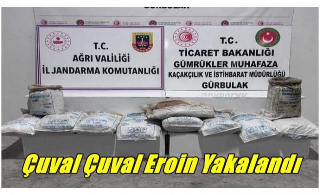 Ağrı'da Çuval Çuval Eroin Yakaladılar