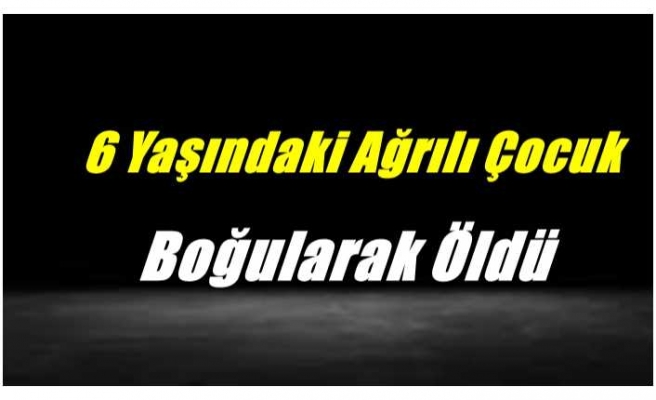Ağrılı Çocuk Gölde Boğularak Hayatını Kaybetti