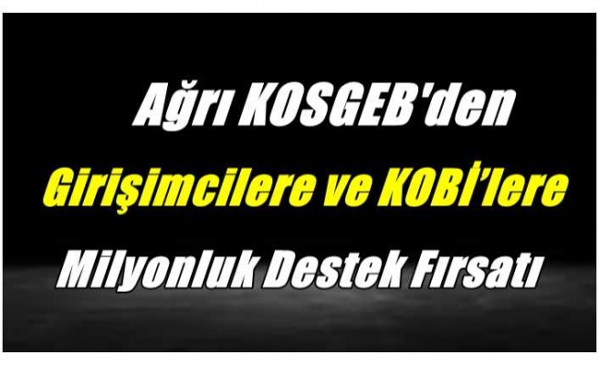 Ağrı KOSGEB'ten Girişimcilere 2 Milyondan 20 Milyona Kadar Destek