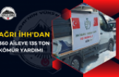 AĞRI İHH'DAN 360 AİLEYE 135 TON KÖMÜR YARDIMI
