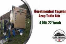 Tatile giden Öğretmenler Kaza Yaptı