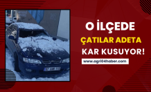 O İlçede Çatılar Adeta Kar Kusuyor!