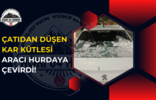 Çatıdan Düşen Kar Kütlesi Aracı Hurdaya Çevirdi!