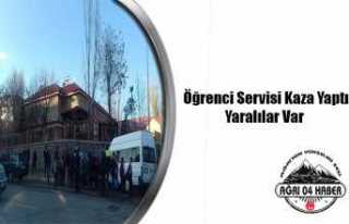 Ağrı da Öğrenci Servisi Kaza Yaptı