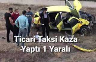 Ağrı da Ticari Taksi  Kaza Yaptı