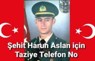 Şehit Harun Aslan Taziye Telefon Numaraları