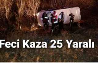 Ağrı da Trafik Kazası 25 Kişi Yaralandı