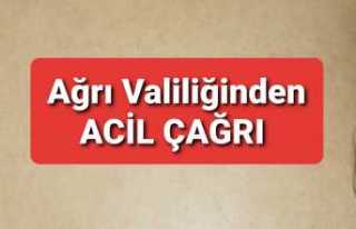 Ağrı Valiliğinden İzmir İçin Acil Çağrı