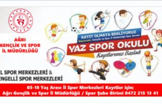 Ağrıda Yaz Spor Okulları Kayıtları Başladı