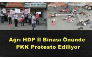 Ağrı'da Bir Gurup HDP Önünde PKK yı Protesto...