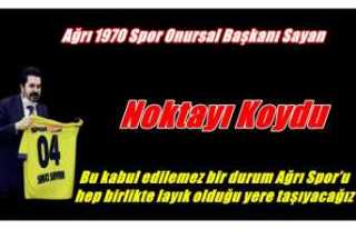 Ağrı Belediye Başkanı Savcı Sayan ;Ağrı Spor...