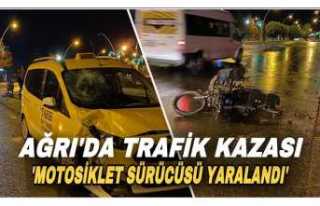 Ağrı'da Ticari Taksi ve Moto Kurye Çarpıştı...