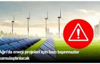 Ağrı'da enerji projeleri için bazı taşınmazlar...