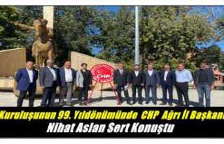 CHP Ağrı Kuruluşunun 99. Yıl Dönümünde Kararlılığını...