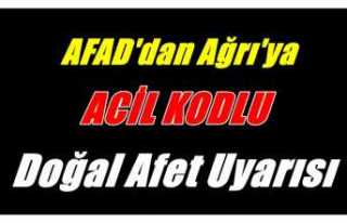 AFAD'tan Ağrı'ya Doğal Afet ve ölüm...