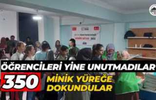 Öğrencileri yine unutmadılar 350 minik yüreğe...