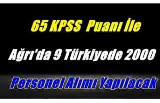 65 KPSS ile Ağrı'ya 9 memur alımı yapılacak