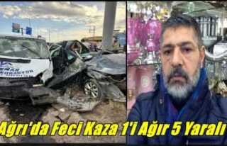 Ağrı'da Feci Kaza 1'i Ağır 5 Yaralı