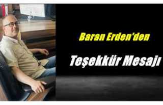 Baran Erden'den Teşekkür Mesajı