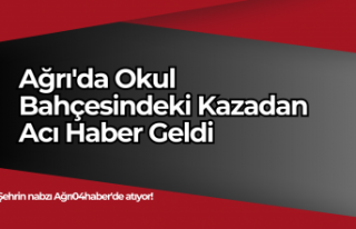 Ağrı'da Okul Bahçesindeki Kazadan Acı Haber...