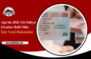 Ağrı’da 2026 Yılı Ehliyet Fiyatları Belli Oldu!...