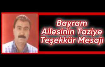 Mustafa  Bayram"dan Taziye Teşekkür Mesajı
