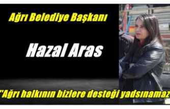 Hazal Aras ; Ağrı halkının bizlere desteği yadsınamaz