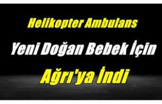 Ambulans Helikopter Yeni Doğan Bebek İçin Ağrı'ya İndi