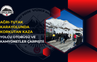 Ağrı-Tutak Karayolunda Korkutan Kaza: Yolcu Otobüsü ve Kamyonetler Çarpıştı!