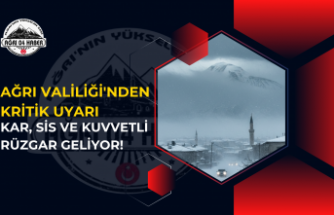 Ağrı Valiliği'nden Kritik Uyarı: Kar, Sis ve Kuvvetli Rüzgar Geliyor!