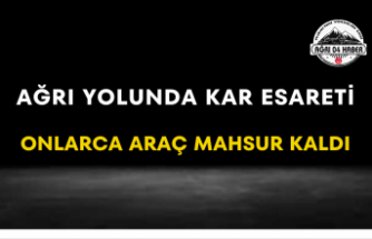 Ağrı Yolunda Kar Esareti Onlarca Araç Mahsur Kaldı