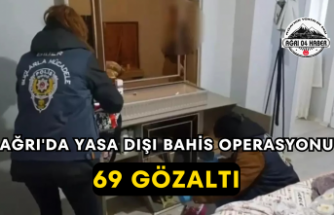 Ağrı'da Yasa Dışı Bahis Operasyonu 69 Gözaltı