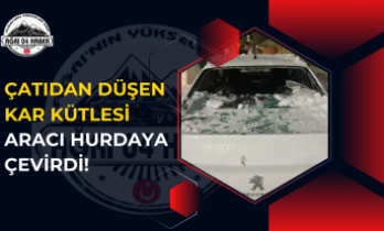 Çatıdan Düşen Kar Kütlesi Aracı Hurdaya Çevirdi!