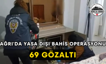 Ağrı'da Yasa Dışı Bahis Operasyonu 69 Gözaltı