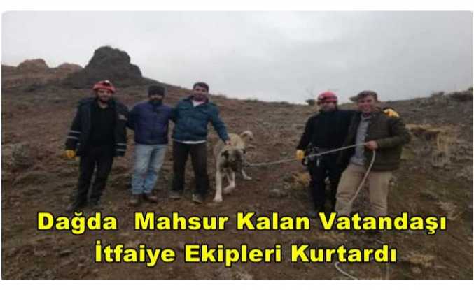 Ağrı'da Köpeği İle Birikte Mahsur Kalan Vatandaş Kurtarıldı