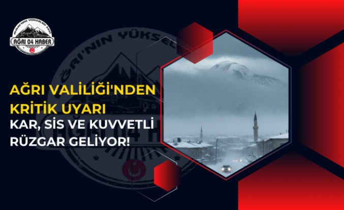 Ağrı Valiliği'nden Kritik Uyarı: Kar, Sis ve Kuvvetli Rüzgar Geliyor!
