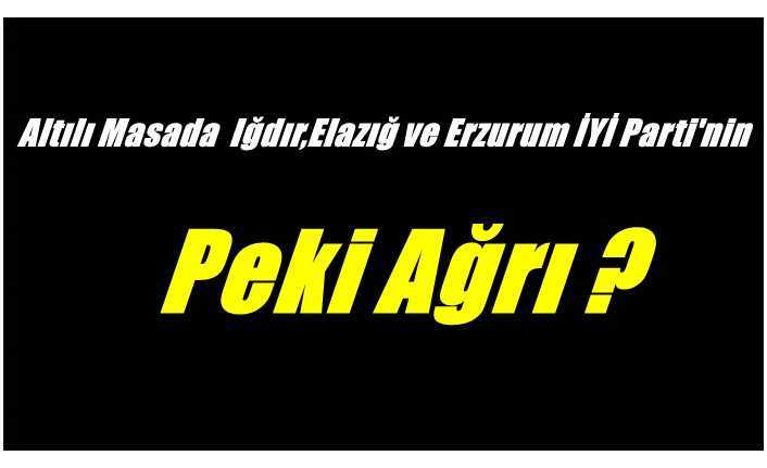 Altılı masa Iğdır,Erzurum ve Elazığ'da İYİ Parti Dedi,Peki Ağrı'da ?