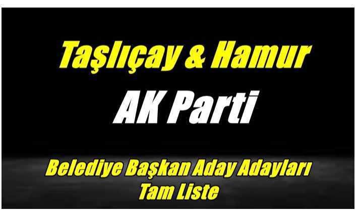 Ak Parti Hamur ve Taşlıçay Belediye Başkan Aday Adayları Tam Liste