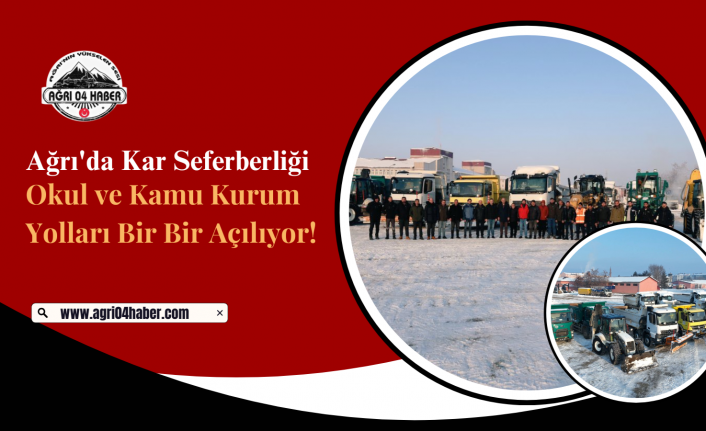 Ağrı'da Kar Seferberliği: Okul ve Kamu Kurum Yolları Bir Bir Açılıyor!